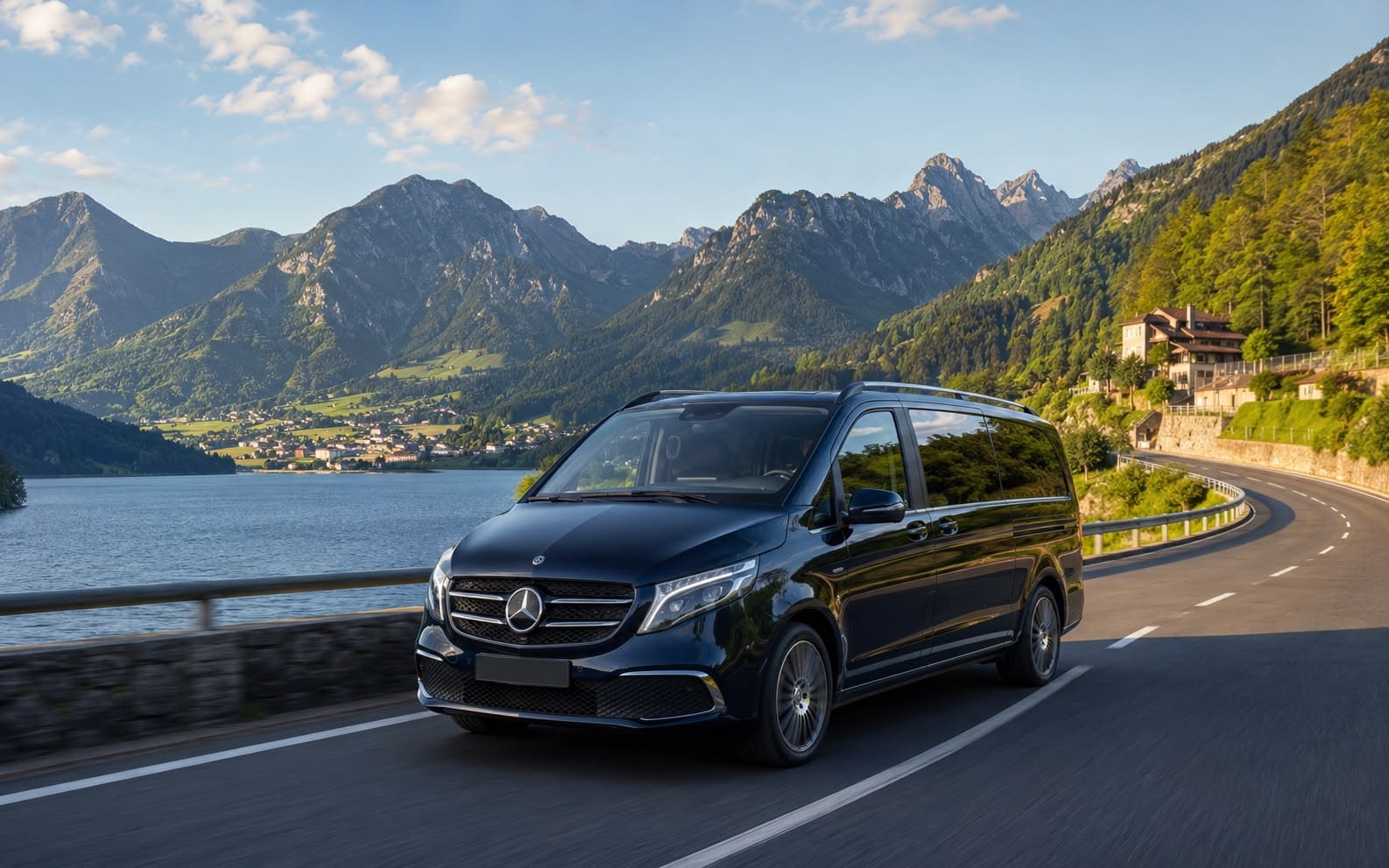 Private chauffeur vehicle for city-to-city transfer from Vienna
