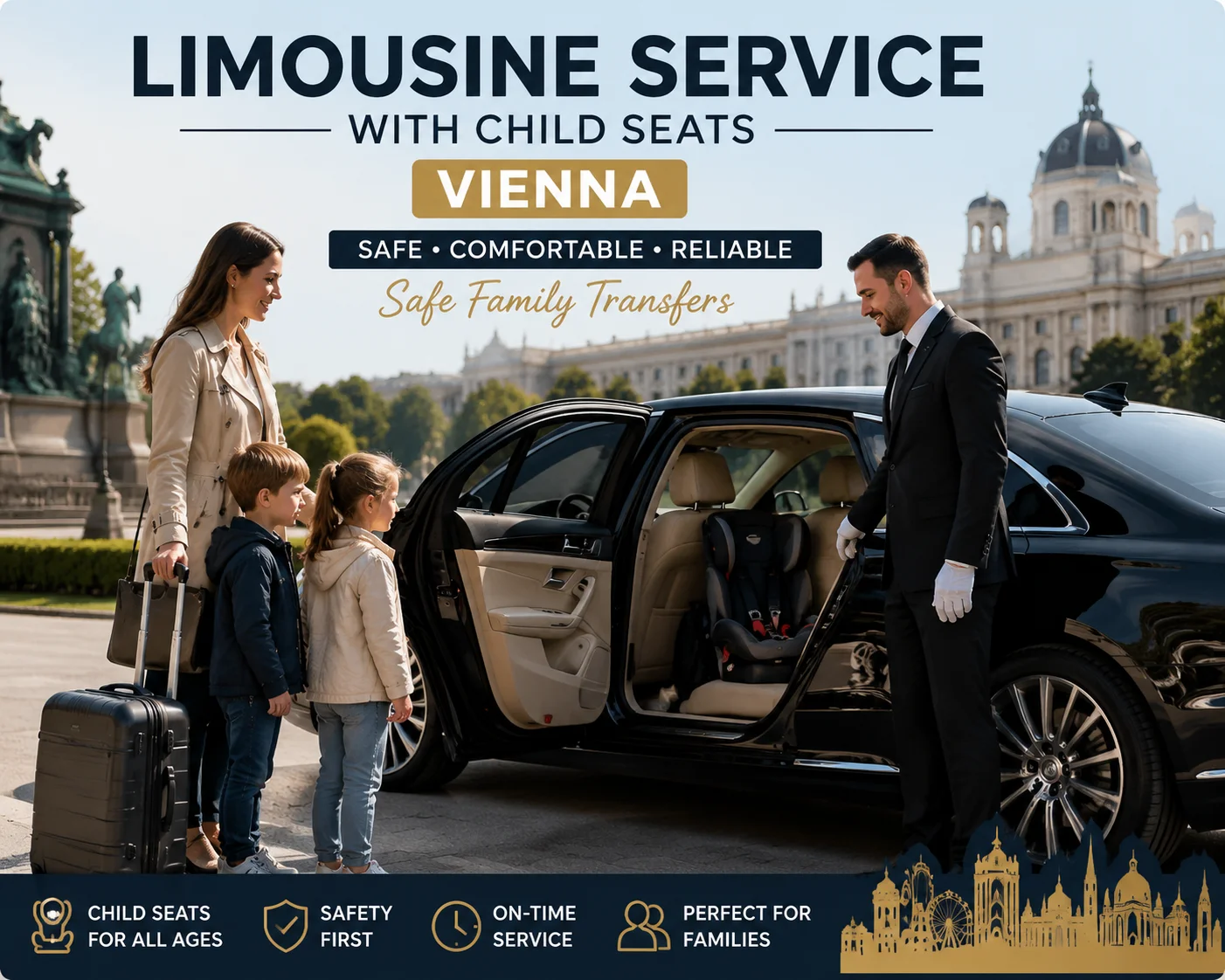 Limousine Service with Child Seats Vienna – Safe Family Transfers