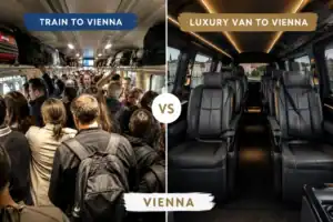 Conclusion
A Bratislava one day tour from Vienna by taxi is not just a ride. It’s a small trip where the travel itself feels good. A short 45‑minute drive, a clean private car, a driver who knows both cities, and the freedom to add an extra stop or a longer lunch  that’s something a train ticket can’t give you.
In this guide, we gave you a real plan, real prices, hidden places, and honest comparisons  all based on real trips. Now you know a vienna to bratislava day trip by private car works great for couples, families, or anyone who likes comfort and freedom. You know what to ask before booking. And you know that one day, done your way, is just right for Bratislava.
Private Chauffeur vs Train vs Bus 
