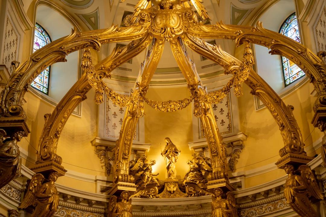 The golden, ornate Baroque interior of the Melk Abbey church