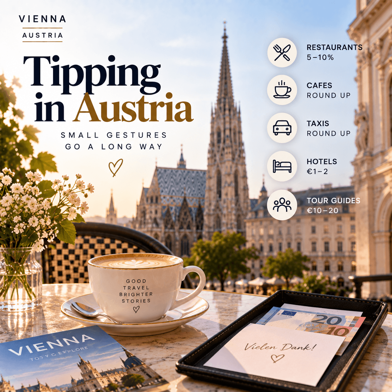 Vienna Tipping Guide at a Café Table